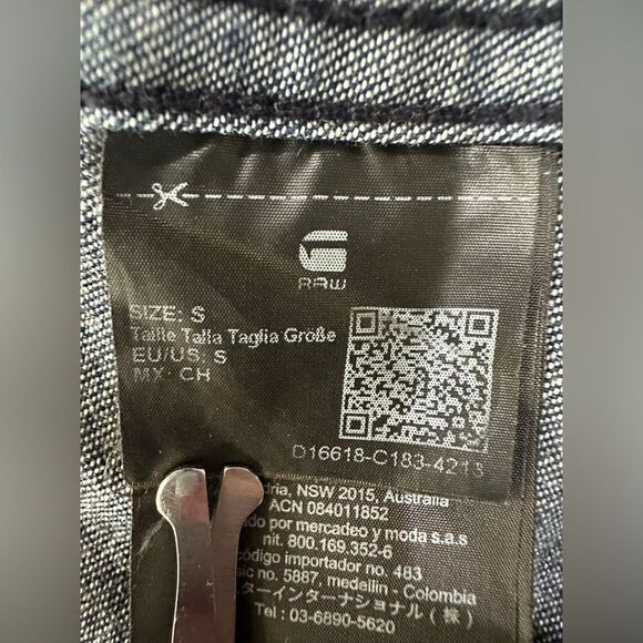 G-Star Raw Denim Mix Colorblock Patches Hooded Full Zip Jacket Unisex Size Small - Picture 16 of 16